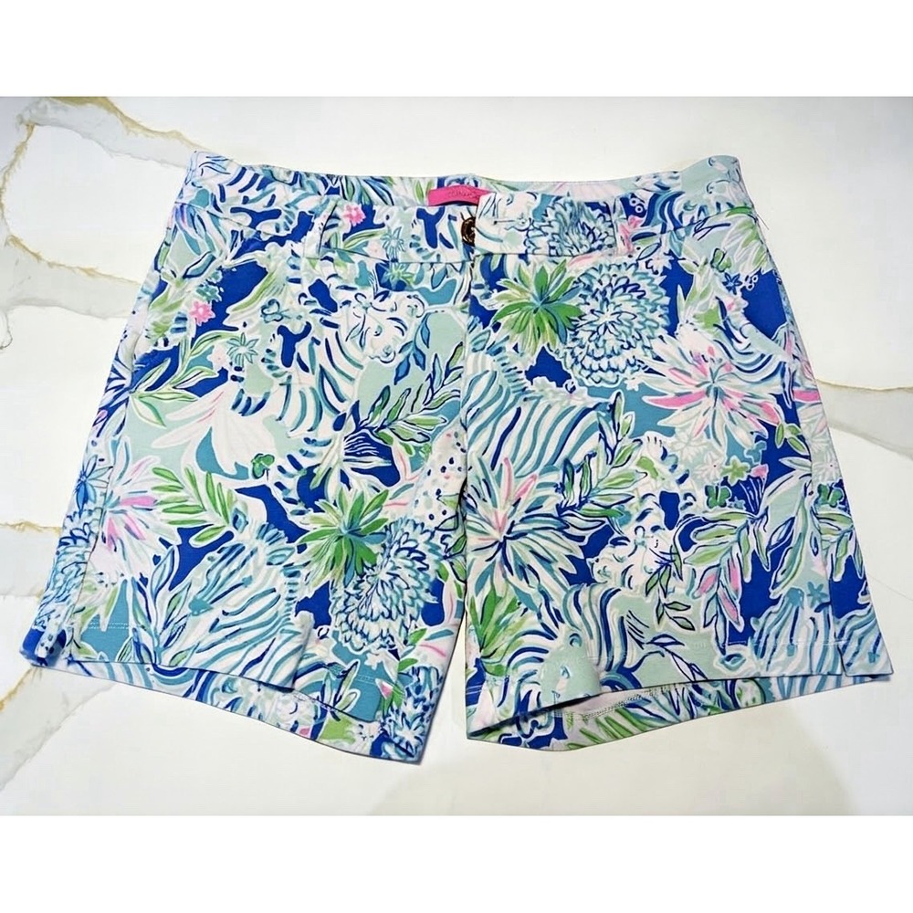 Lilly Pulitzer Callahan Tropical Floral Twill Chino Shorts Women's Size 4